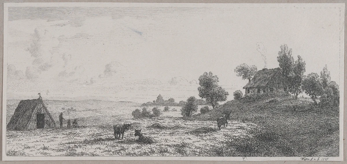 Rural View by Peter Vilhelm Carl Kyhn, print, 1842-1852