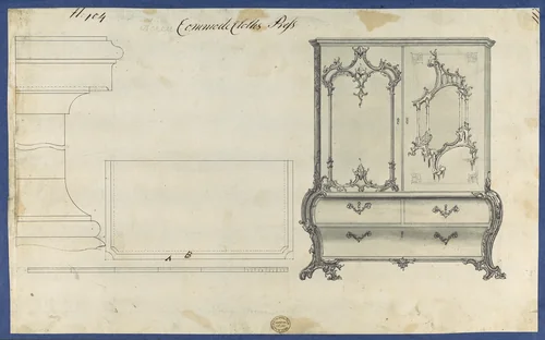 Commode Clothes Press, from Chippendale Drawings, Vol. II by Thomas Chippendale, drawing, 1753
