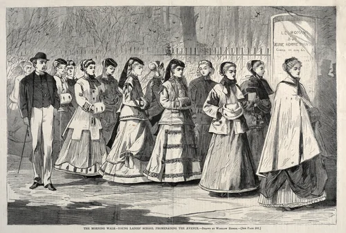 The Morning Walk - Young Ladies' School Promenading the Avenue by Winslow Homer, print, 1868
