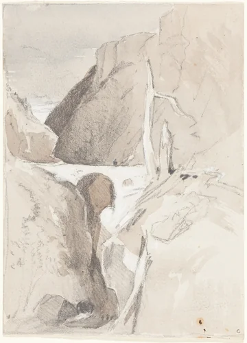 Gorge with Tree Stumps by John Sell Cotman, drawing, 1782-1842