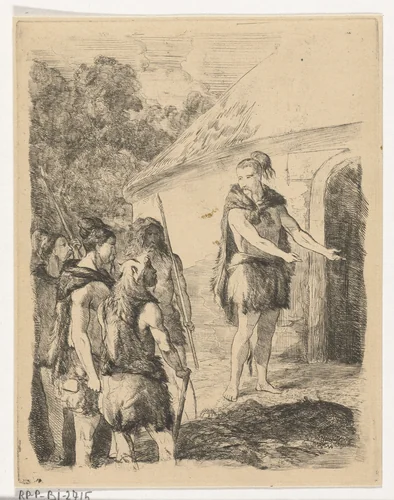 Kaibar gastvrij ontvangen door Borgar by Karel Frederik Bombled, print, 1852-1902