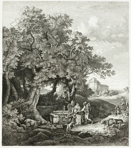 Grotta Ferrata by Adrian Ludwig Richter, print, 1832