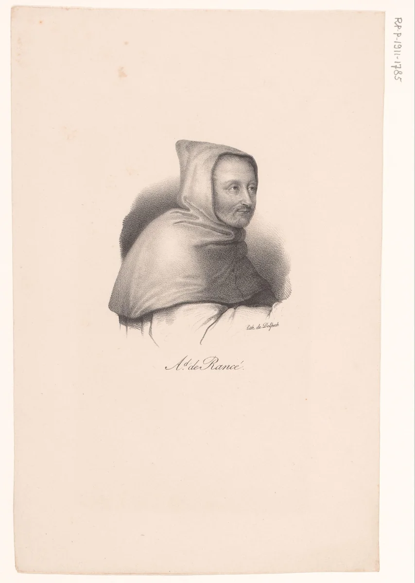 Portret van Armand-Jean le Bouthillier de Rancé by anonymous, print, 1818-1842