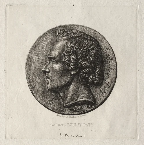 Evariste Boulay-Paty; a Poet by Charles Meryon, print, 1861