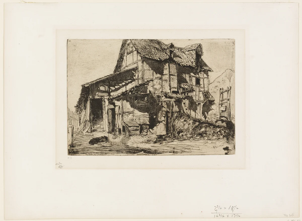 The Unsafe Tenement by James McNeill Whistler, print, 1858
