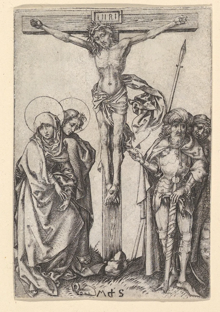 The Crucifixion by Martin Schongauer, print, 1470-1485