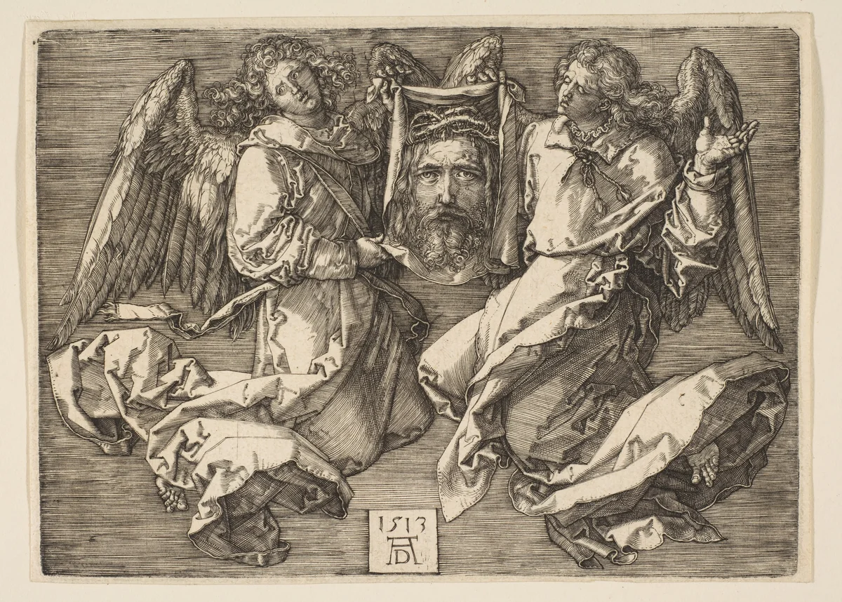 The Sudarium Displayed by Two Angels by Albrecht Dürer, print, 1513