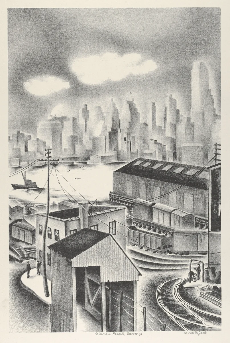 Columbia Heights, Brooklyn by Minnetta Good, print, 1934-1944