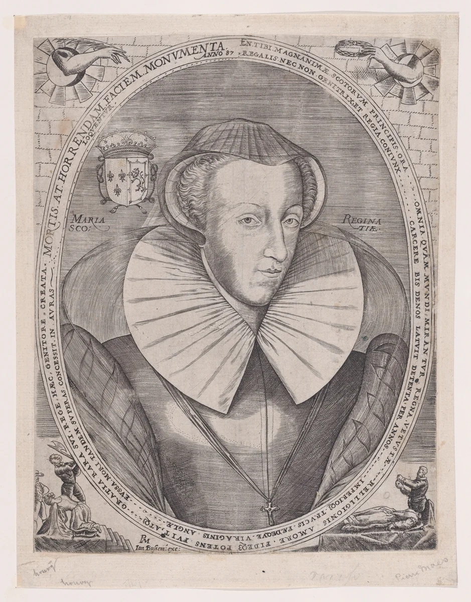 Mary, Queen of Scots by Pieter Maes, print, 1587