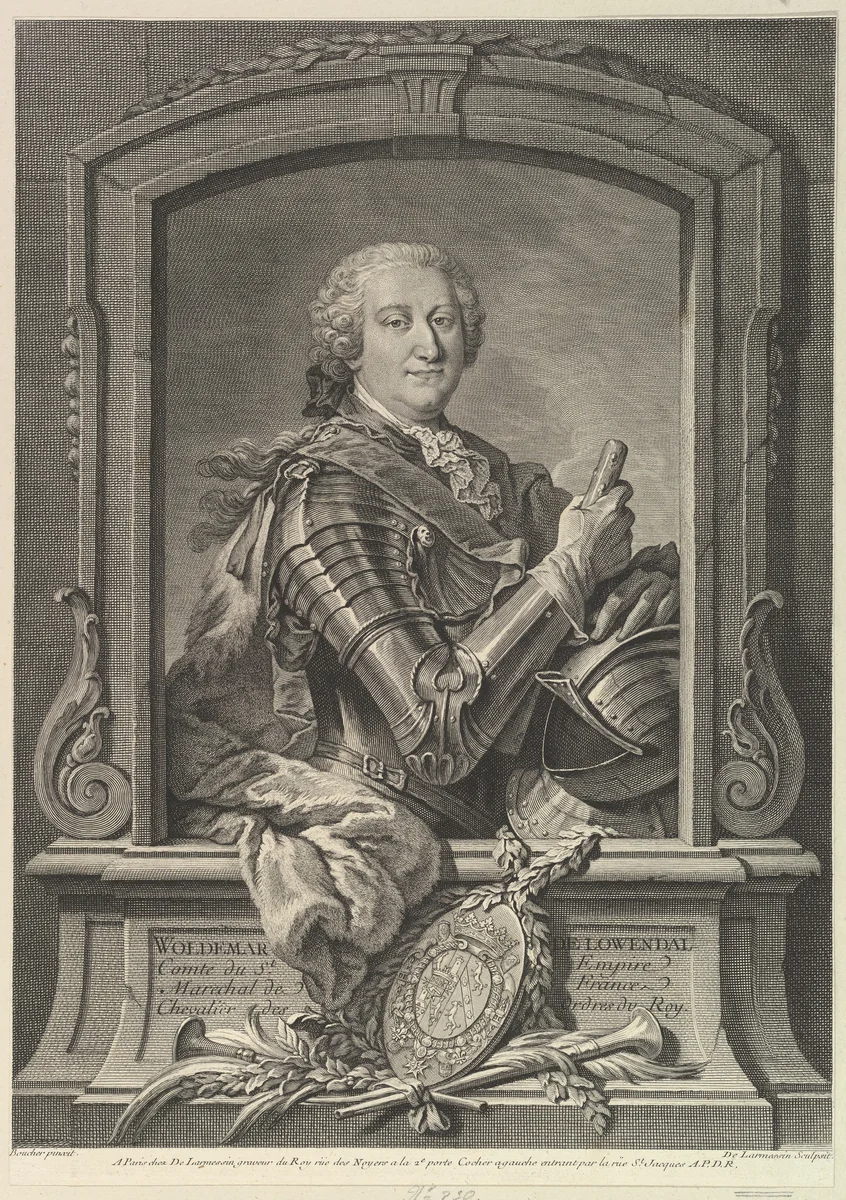 Portrait of Maréchal de Lowendal by Nicolas de Larmessin, print, 1723-1747