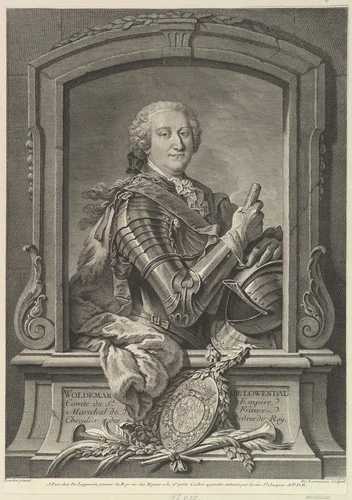 Portrait of Maréchal de Lowendal by Nicolas de Larmessin, print, 1723-1747