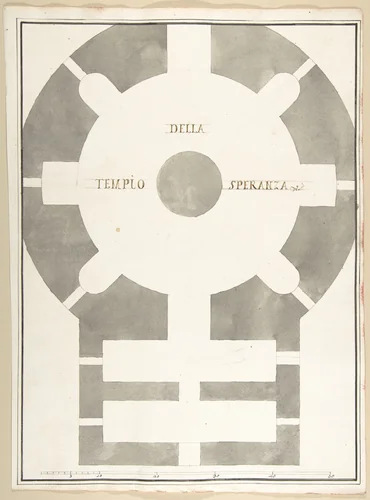 Plan of the Tempio della Speranza by Pietro Paolo Coccetti, drawing, 1710-1727