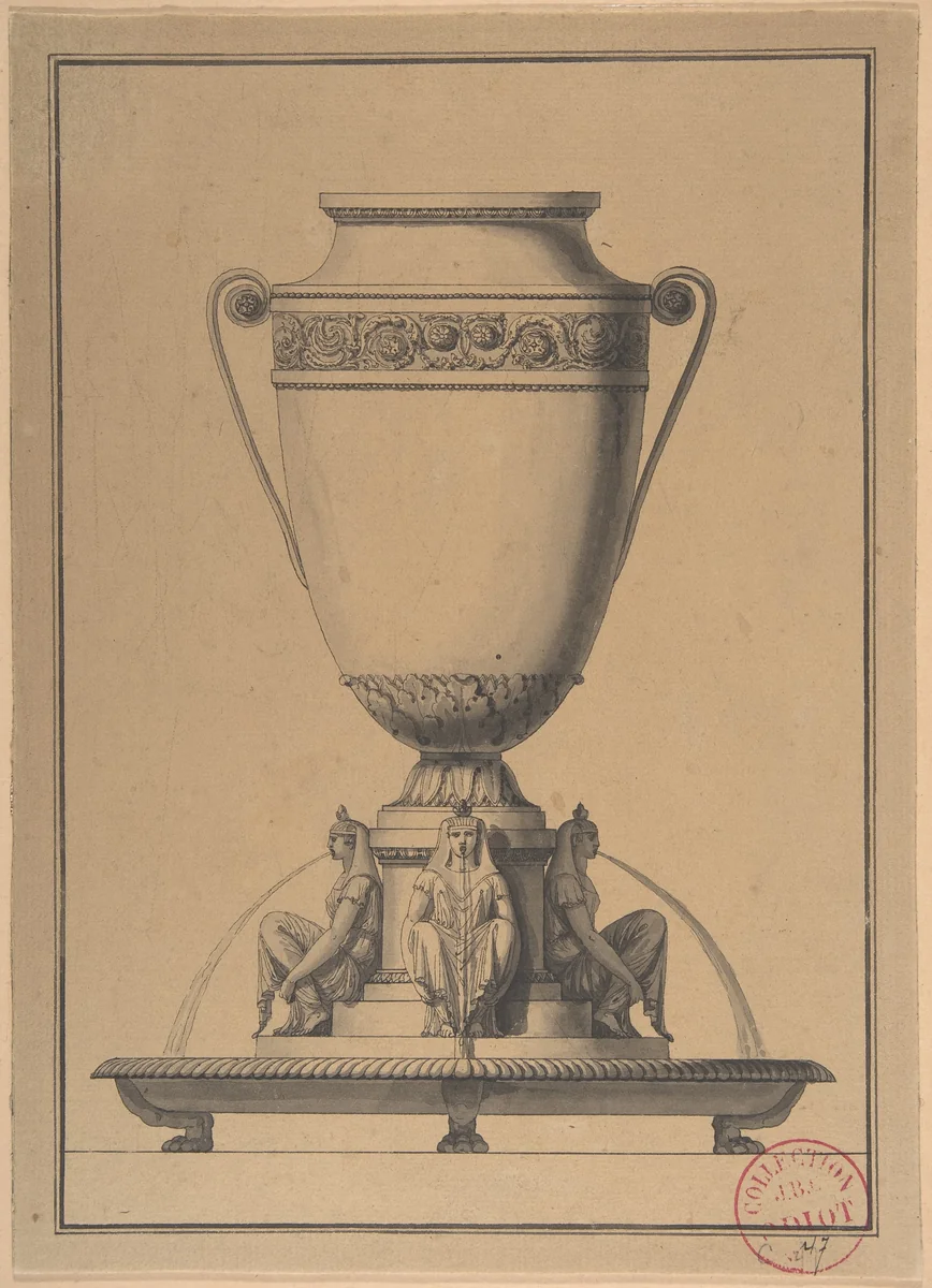 Design for a Wine Fountain by Henri Auguste, drawing, 1770-1816