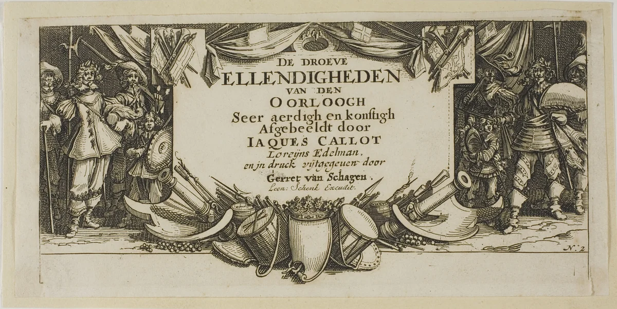 Frontispiece, from The Large Miseries of War by Gerrit Lucasz van Schagen, print, 1612-1635