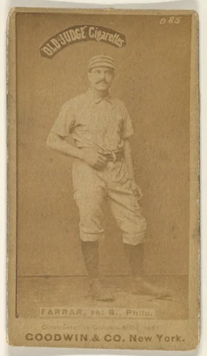 Sidney Douglas Farrar, 1st Base, Philadelphia, from the Old Judge series (N172) for Old Judge Cigarettes by Goodwin & Company, photograph, 1887