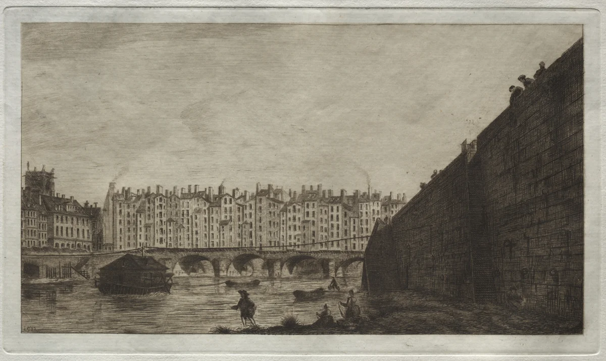 Le Pont-au-change, Paris, vers 1784 by Edmond Gosselin, print, 1853-1881