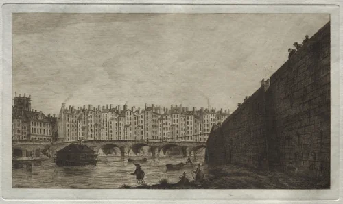 Le Pont-au-change, Paris, vers 1784 by Edmond Gosselin, print, 1853-1881