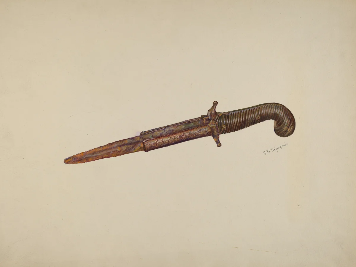 Pistol Dagger by Anne B. Trepagnier, index of american design, 1941