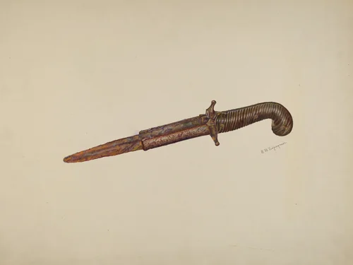 Pistol Dagger by Anne B. Trepagnier, index of american design, 1941