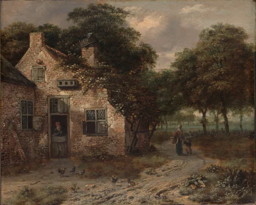 The Farmhouse by Jan Wijnants, painting, 1655-1684