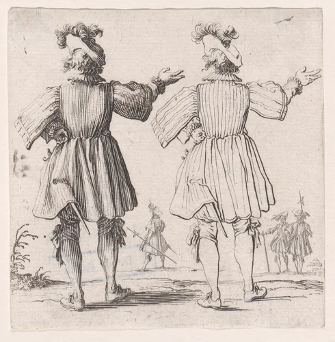 L'Officier a la Collerette Vu de Dos (The Officer with the Hackle Seen from Behind), from "Varie Figure" (Various Figures) by Jacques Callot, print, 1615-1625