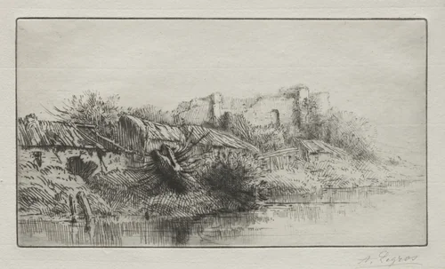 The Abandoned Village by Alphonse Legros, print, 1857-1911