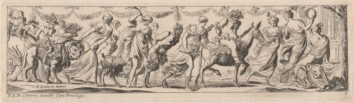Woman Whipping a Satyr by Pierre Brebiette; François Langlois, print, 1626