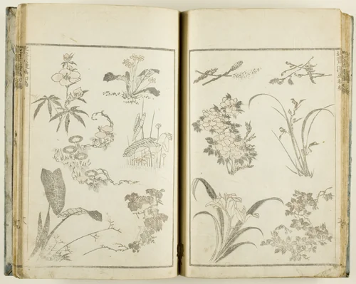 Hokusai manga (Sketches of Hokusai), v. 1-3, 5-11, and 14 of 15 by Katsushika Hokusai (葛飾 北斎), book, 1807-1854