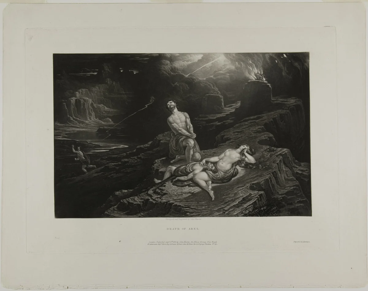 The Death of Abel, from Illustrations of the Bible by John Martin, print, 1831