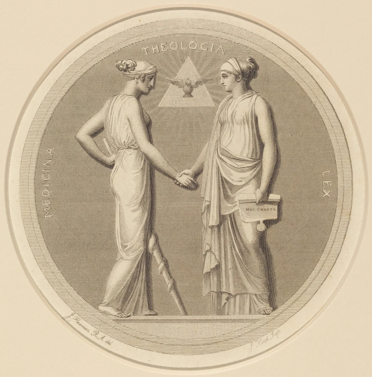 Medicina - Theologia - Lex by James Heath; John Flaxman, print, 1757-1834