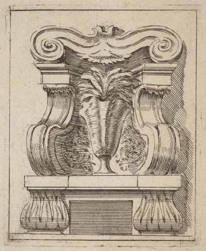 Architectural Motif with a Vase by Carlo Antonio Buffagnotti, print, 1690