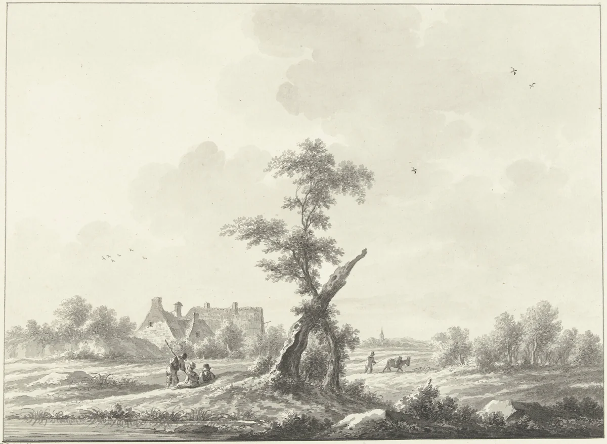 Het dorp Driebergen by Nicolaas Wicart, drawing, 1758-1815