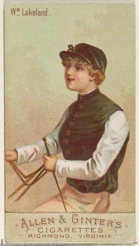 William Lakeland, from the Racing Colors of the World series (N22b) for Allen & Ginter Cigarettes by Allen & Ginter, print, 1888