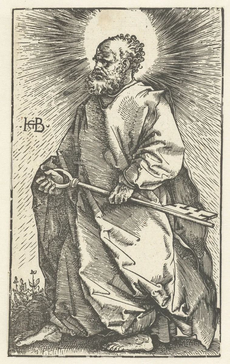 Petrus met sleutel by Unknown, print, 1519
