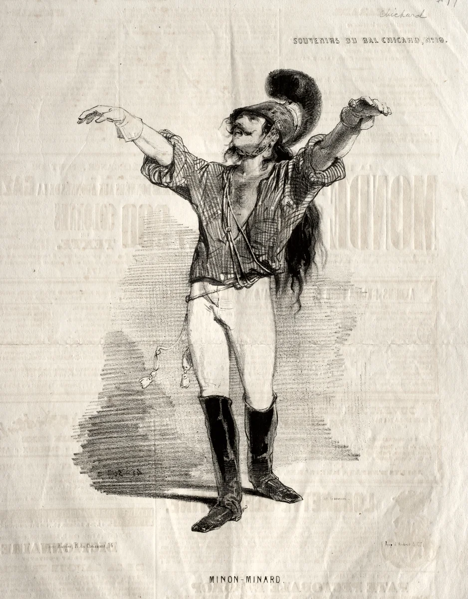 Souvenirs du Bal Chicard: Mignon-Minard by Paul Gavarni, print, 1843