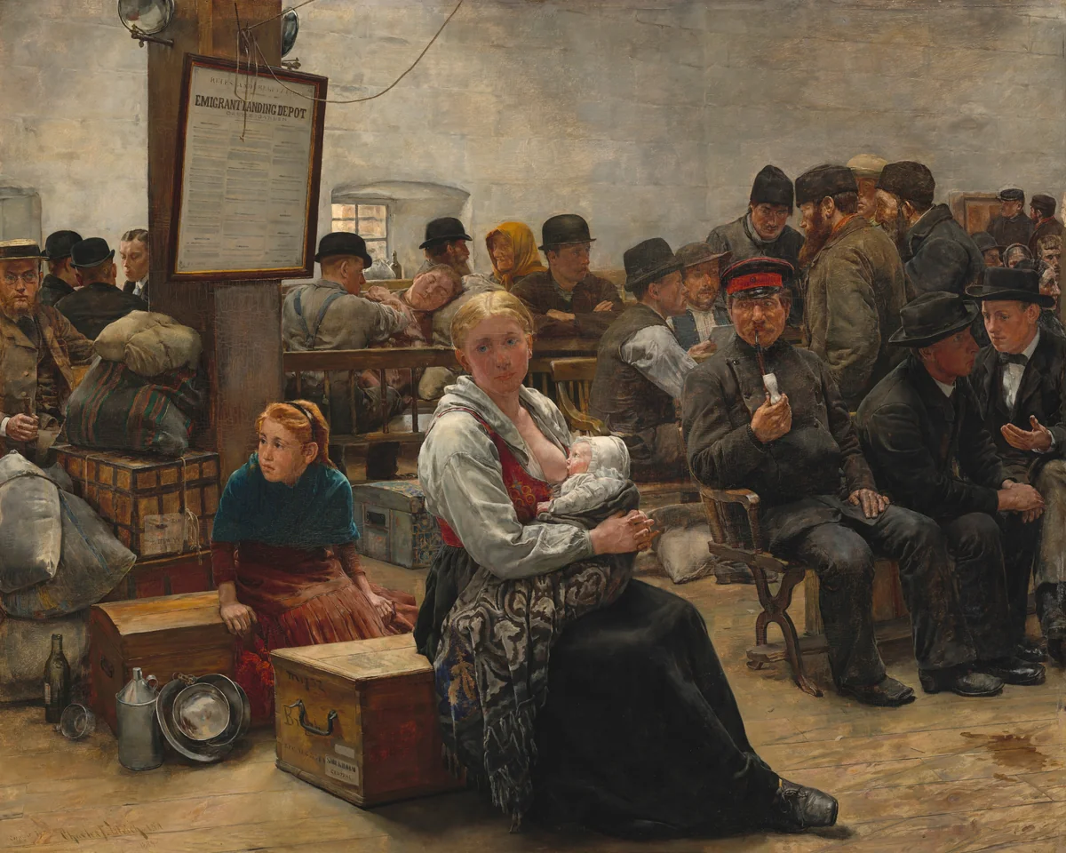 In the Land of Promise, Castle Garden by Charles Frederic Ulrich, painting, 1884