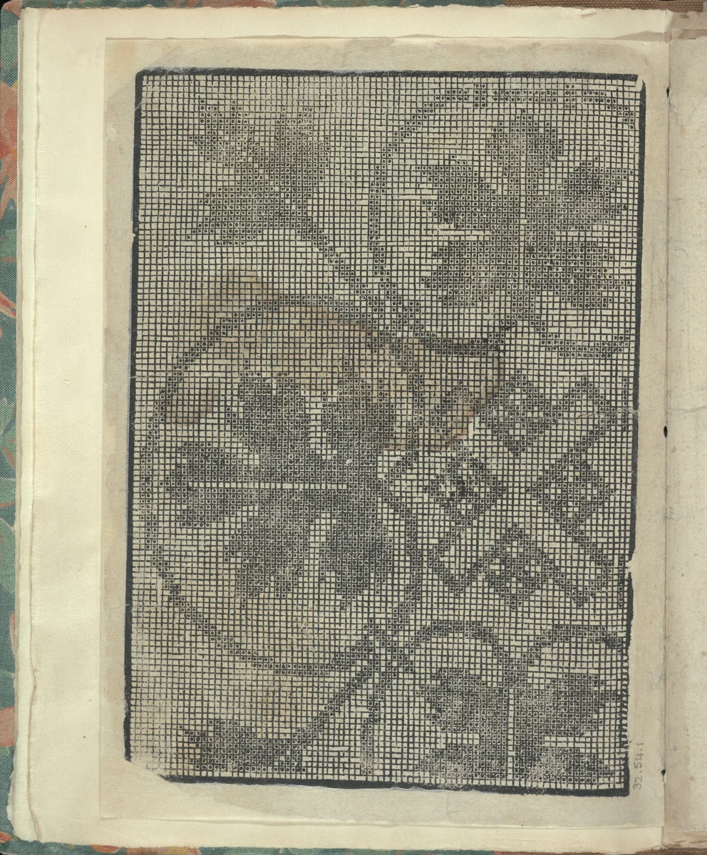 Opera Nova Universali intitulata Corona di racammi, title page (verso) by Giovanni Andrea Vavassore, book, 1530