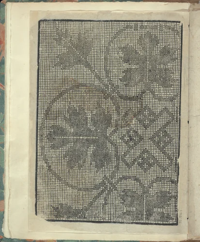 Opera Nova Universali intitulata Corona di racammi, title page (verso) by Giovanni Andrea Vavassore, book, 1530