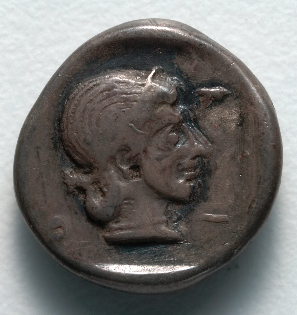 Hemidrachm: Head of Artemis (reverse) by Unknown, metalwork, -490--475