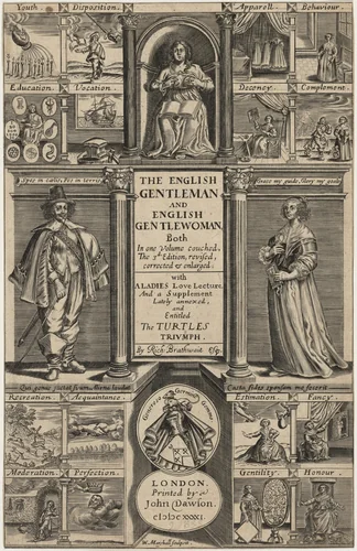 Title page to Richard Brathwait, English Gentleman and English Gentlewoman by William Marshall, print, 1569-1677