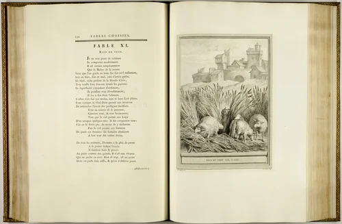 Fables choisies, mises en vers by Jean-Baptiste Oudry
Jean de la Fontaine
Nicolas-Gabriel Dupuis
Pierre François Tardieu
René Gaillard
Pierre Chenu
Michel Aubert
Jean Charles Baquoy
Pierre-Étienne Moitte
Jean Ouvrier
Claude Olivier Galimard
Jean-Jacques Flipart
Nicolas Dauphin de Beauvais
Louis-Claude Legrand
Pierre Quentin Chedel
Pierre Aveline
Jacques Philippe Le Bas
Pieter Franciscus Martenisie
Laurent Cars
Jacques-Jean Pasquier
Johann Christoph Teucher
Élie du Mesnil
Martin Marvie
William Wynne Ryland
Jacques Aliamet
Noël Le Mire
Louis-Simon Lempereur
Antoine Radigues
Per Gustaf Floding
A.J. Defehrt
Benoît-Louis Prévost
Catherine Elisabeth Lemperuer
Pierre Jacques Duret
Pierre Philippe Choffard
J.F. Poletnich
Manuel Salvador Carmona
Nicolas Le Sueur
Jean Jacques Bachelier
Charles-Antoine Jombert, book, 1756-1759