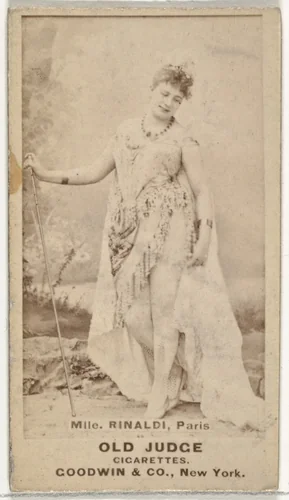 Mlle. Rinaldi, Paris, from the Actors and Actresses series (N171) for Old Judge Cigarettes by Goodwin & Company, photograph, 1886-1890