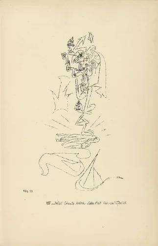 One Iniquity Upon the Other Piled Up in This Way (plate facing page 76) from Potsdamer Platz oder Die Nächte des neuen Messias. Ekstatische Visionen (Potsdamer Platz or The Nights of the New Messiah. Ecstatic Visions) by Paul Klee, illustrated book, 1919