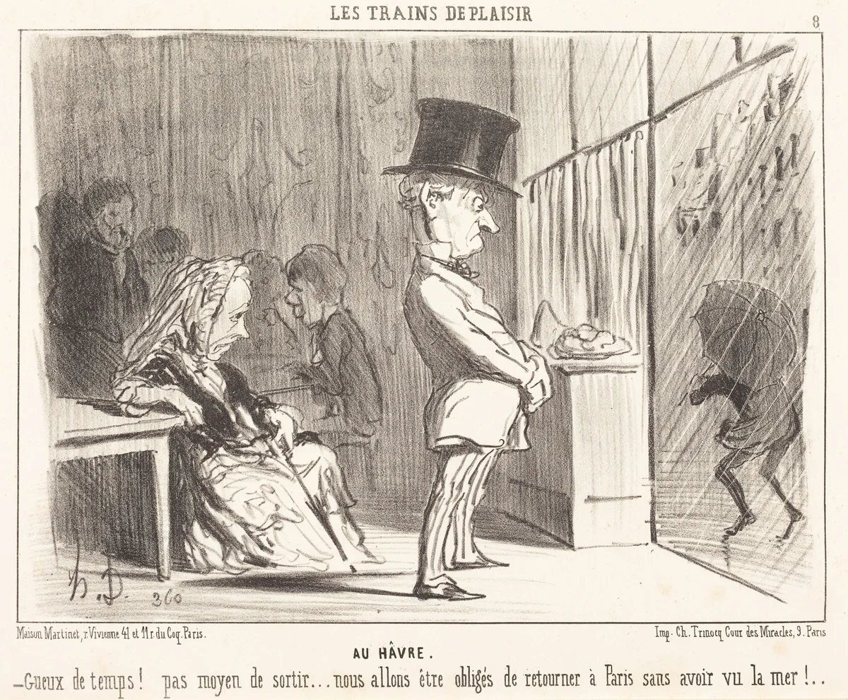 Au Havre by Honoré Daumier, print, 1852