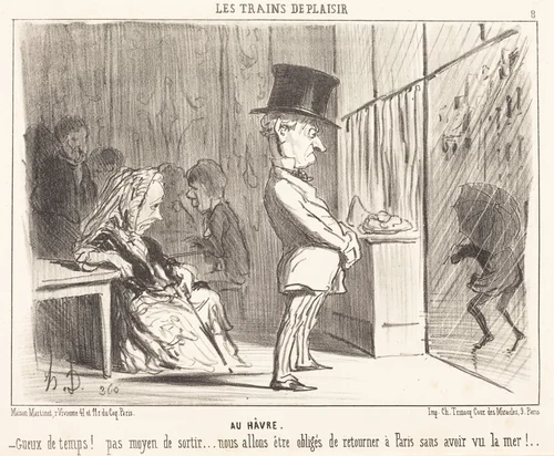 Au Havre by Honoré Daumier, print, 1852