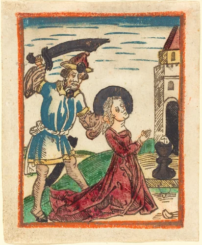 Martyrdom of Saint Barbara by German 15th Century, print, 1480-1490