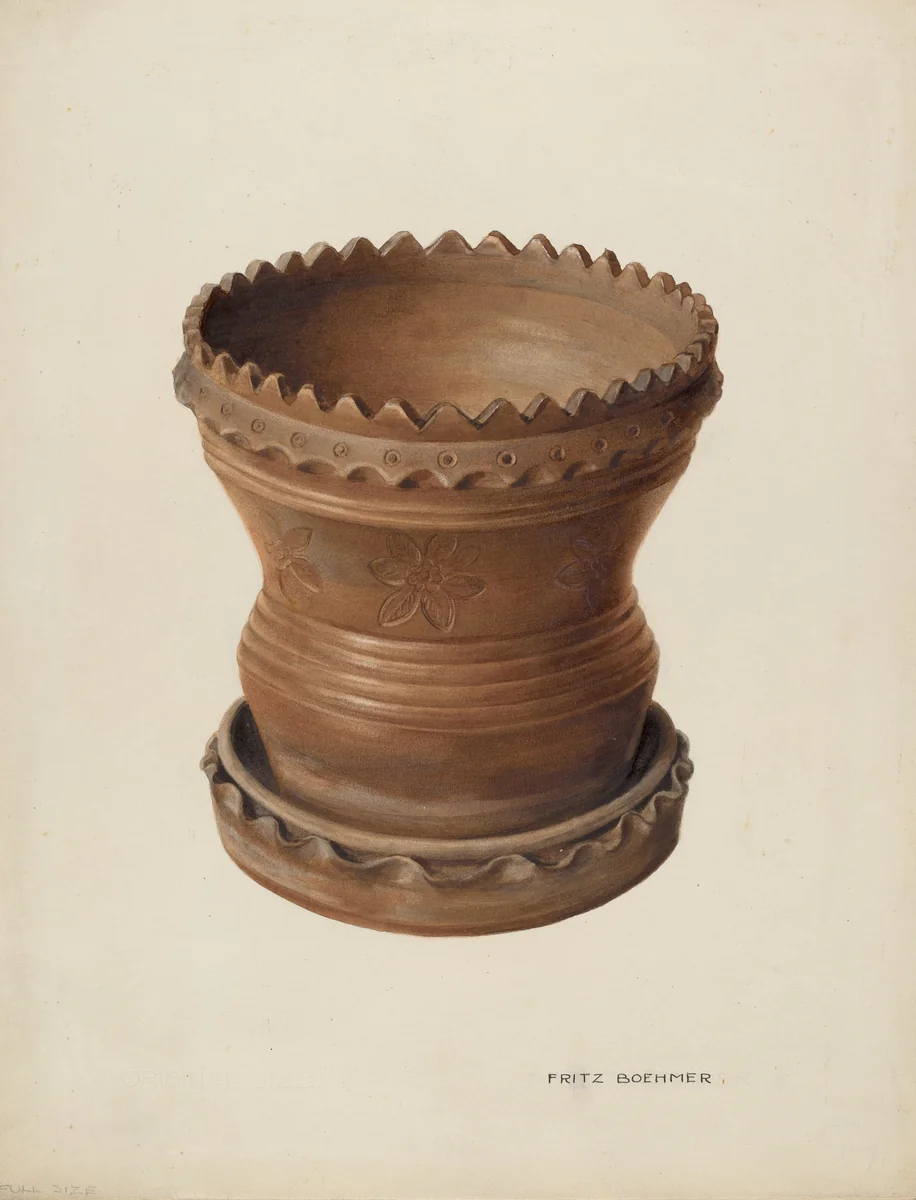 Flower Pot by Fritz Boehmer, index of american design, 1939