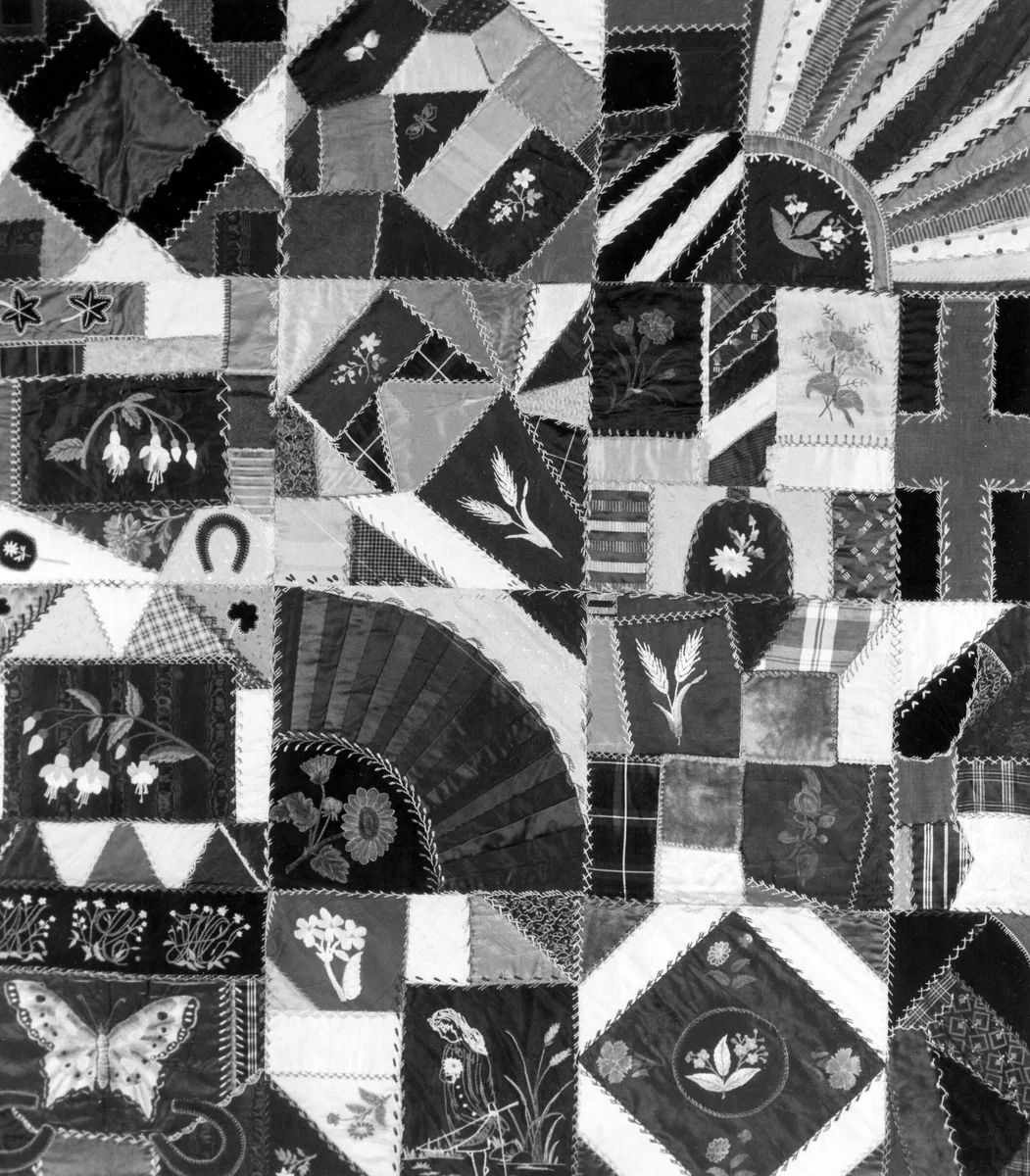 Bedcover (Crazy Quilt) by United States, textile, 1870-1900