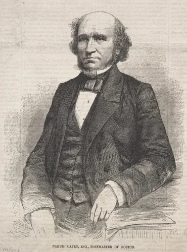 Nahum Capen, Esq., Postmaster of Boston by Winslow Homer, print, 1859