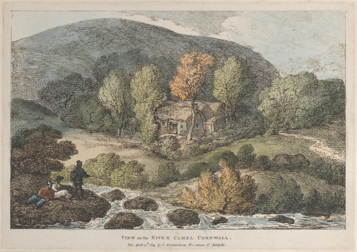View on the River Camel Cornwall by Thomas Rowlandson, print, 1812